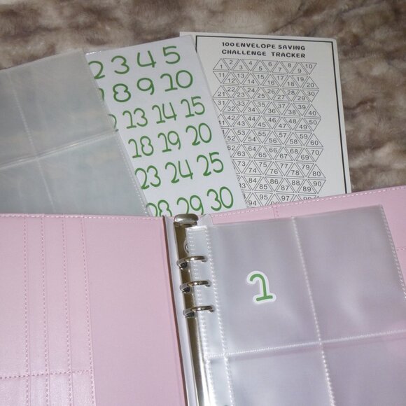 52 Week-100 Envelope Challenge Budget Folder - Picture 2 of 3
